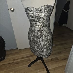 Strapless H&M dress with pockets multi-colored size small